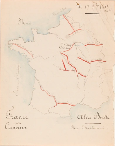 Alice Boitte - Carte de la France par canaux