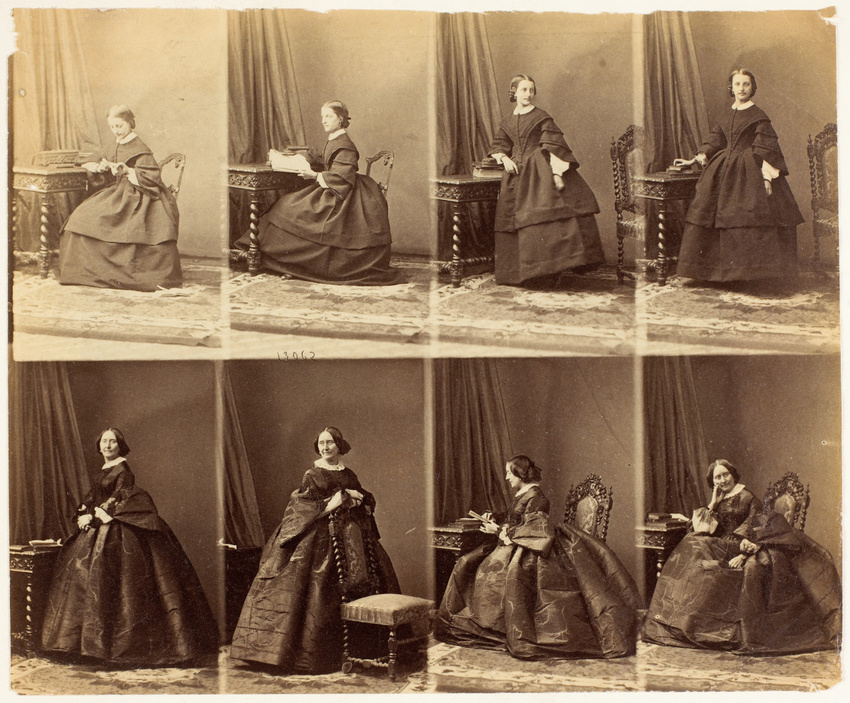 André Adolphe Eugène Disdéri - Comtesse Stanhope et une jeune fille en huit pose...