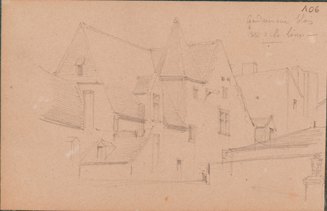 Louis Boitte - Blois, hôtel occupé par la gendarmerie, vu du côté de la Loire