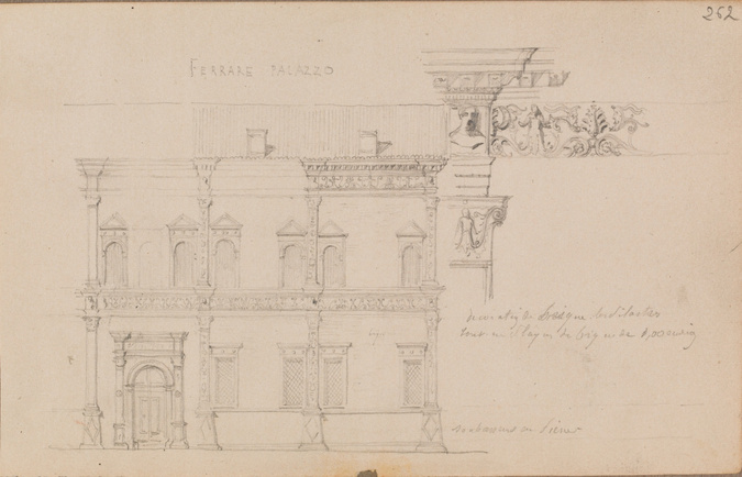 Louis Boitte - Ferrare, façade et détail de la décoration d'un palais