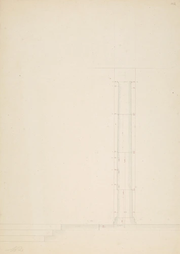 Louis Boitte - Athènes, Erechtéion, tribune des caryatides, étude de colonne