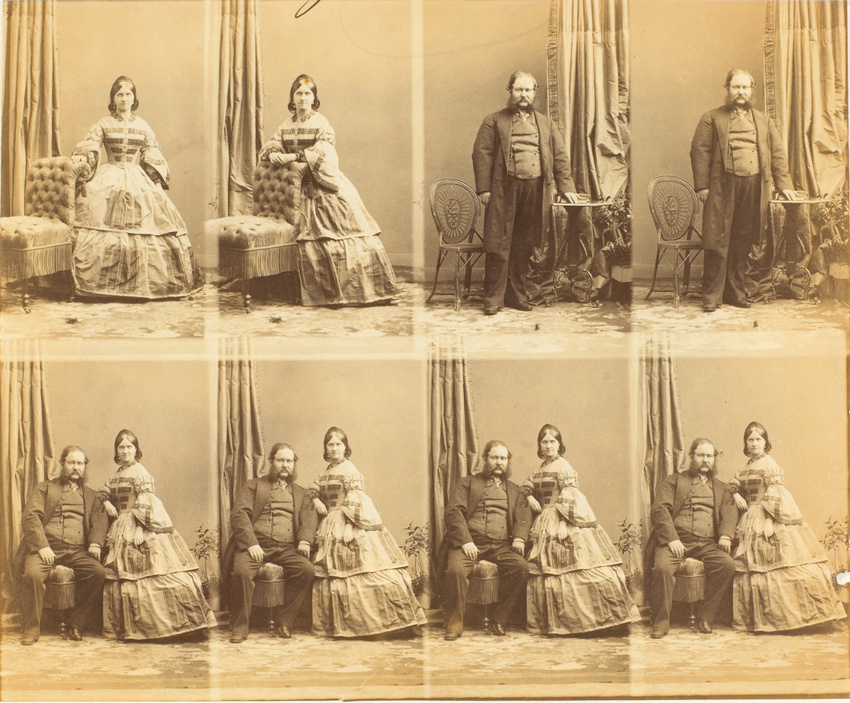 André Adolphe Eugène Disdéri - M. Mme Fleming en huit poses, deux de madame, deu...