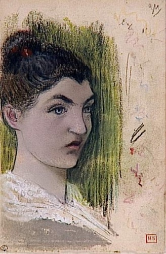 Charles Cottet - Tête de jeune femme