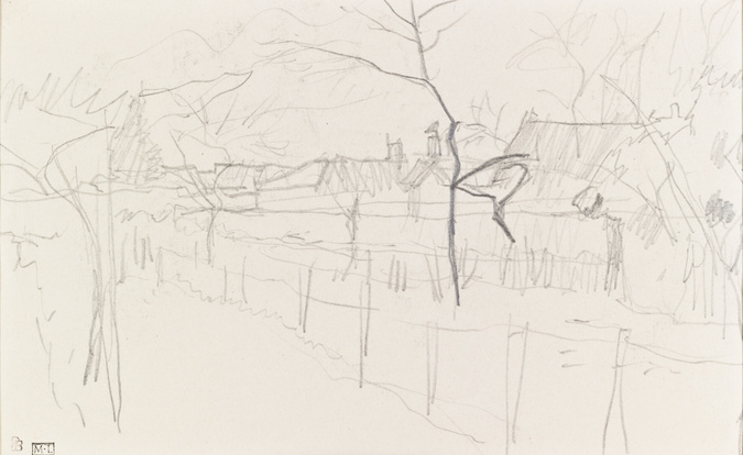 Pierre Bonnard - Paysage en hiver : prairie et maisons