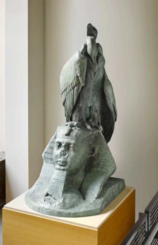 Vautour sur une tête de sphinx - Auguste Cain