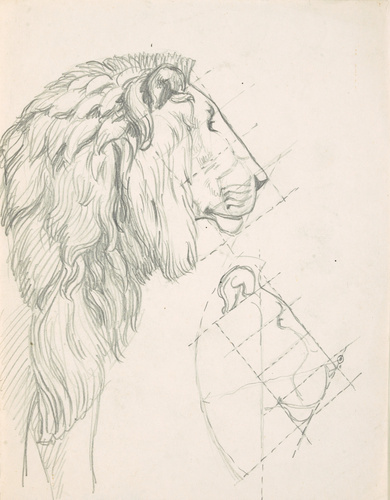 Eugène Grasset - Lion de profil