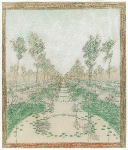 Charles Dulac - Peupliers et arbres en fleurs