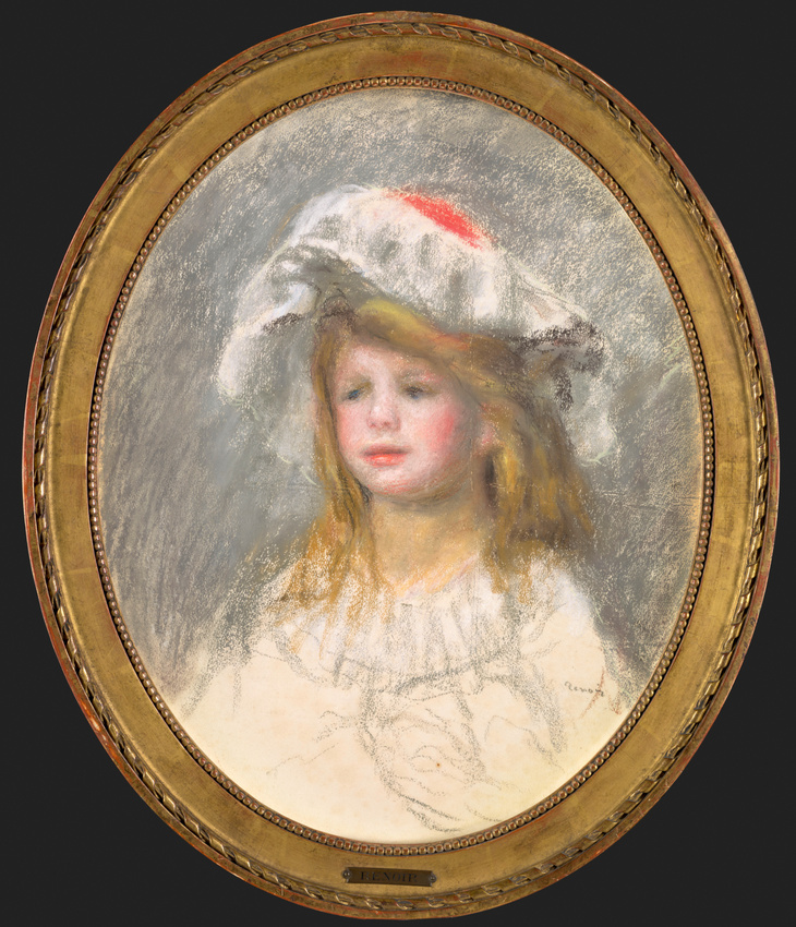 Auguste Renoir - Portrait de petite fille coiffée d'une charlotte