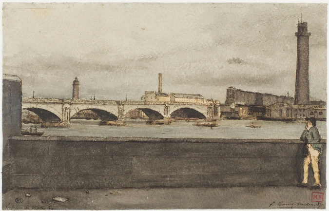 François Bonvin - Le pont de Waterloo, à Londres