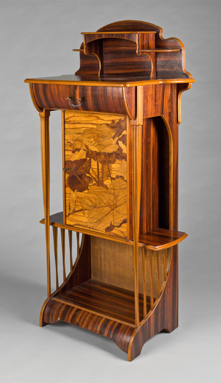 Louis Majorelle - Etagère, panneau à décor de fleurs