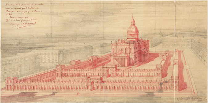 Louis Godineau de la Bretonnerie - Réduction du projet du Temple de marbre, vue ...