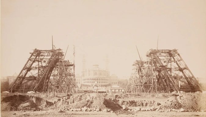 Anonyme - Ensemble du chantier au 15 novembre 1887. A l'arrière plan le Palais d...