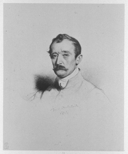 Robert Jefferson Bingham - "Portrait d'Horace Vernet", dessin de Paul Delaroche