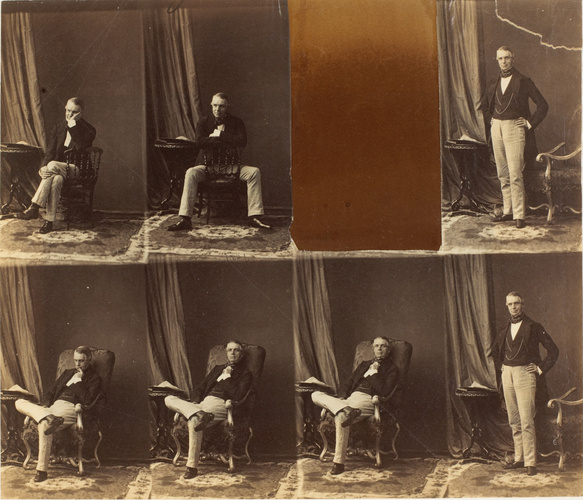 André Adolphe Eugène Disdéri - Comte Cowley en sept poses, cinq assis, deux en p...
