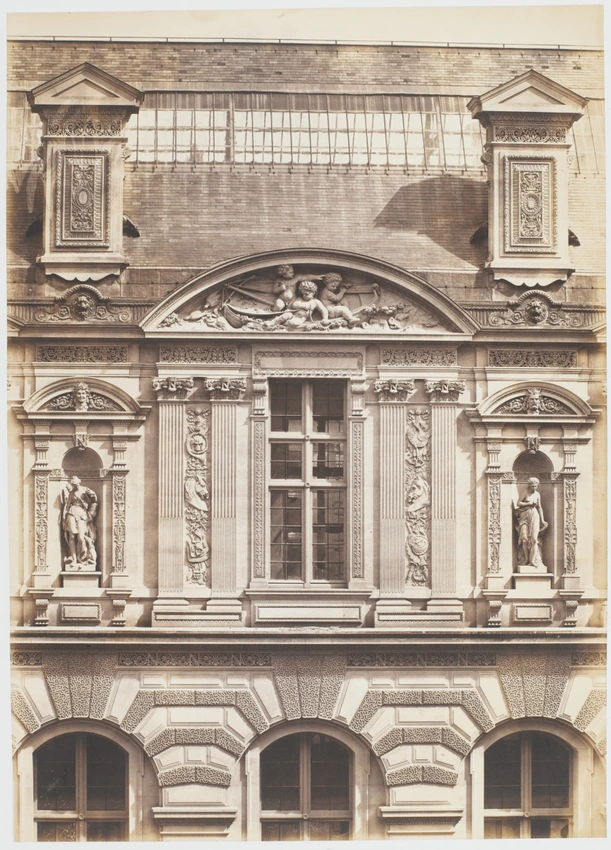 Edouard Baldus - La Façade nord de la cour Visconti, palais du Louvre, Paris