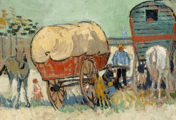 Vincent Van Gogh - Les Roulottes, campement de bohémiens aux environs d'Arles