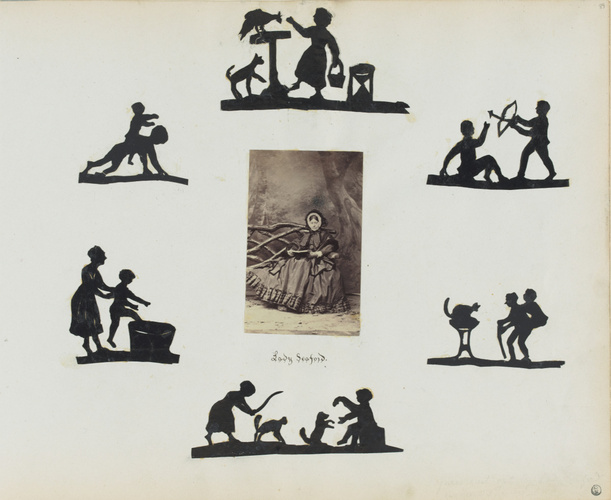 Georgiana Louisa Berkeley - Portrait de Lady Seaford entouré de silhouettes de t...