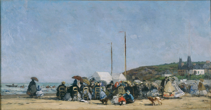 La Plage de Trouville - Eugène Boudin | Musée d'Orsay