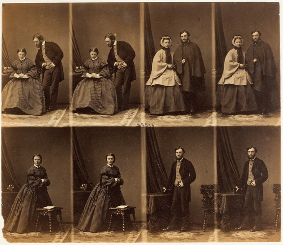 André Adolphe Eugène Disdéri - M. et Mme Proby en huit poses, deux de madame, de...