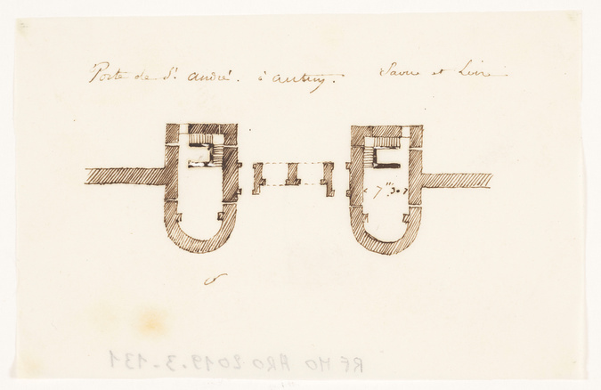 Edouard Villain - Plan de la Porte de Saint-André à Autun