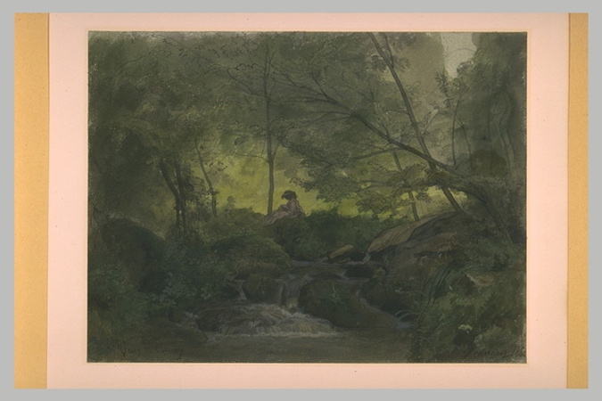 Louis Français - Femme assise dans un bois, aux Vaux-de-Cernay