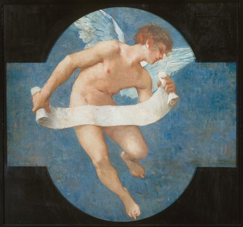 Elie Delaunay - Génie tenant une banderole