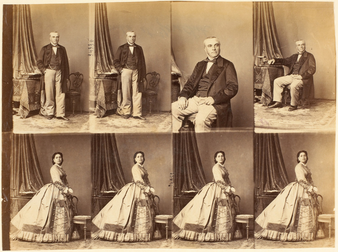 André Adolphe Eugène Disdéri - Mr. Dumba et Mme Yerschik en huit poses, quatre M...
