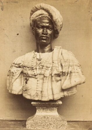 Marville - Homme du Soudan en costume algérien, sculpture de Charles Cordier