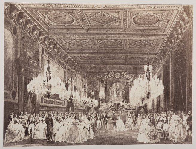 Anonyme - Reproduction d'une aquarelle représentant le bal donné en l'honneur de...