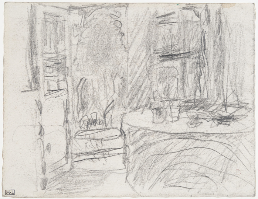 Pierre Bonnard - Intérieur avec porte-fenêtre ouverte sur le jardin à Vernon