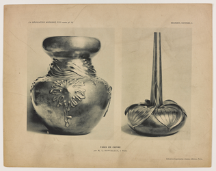 Lucien Bonvallet - Deux modèles de vases à décor végétal