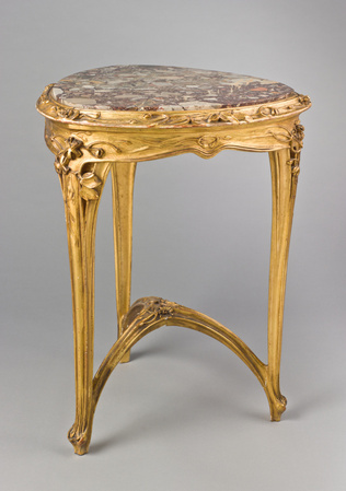 Louis Majorelle - Table de salon tripode, décor clématites