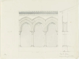 Alphonse Gosset - Monreale, cloître de l'église, détail des arcades