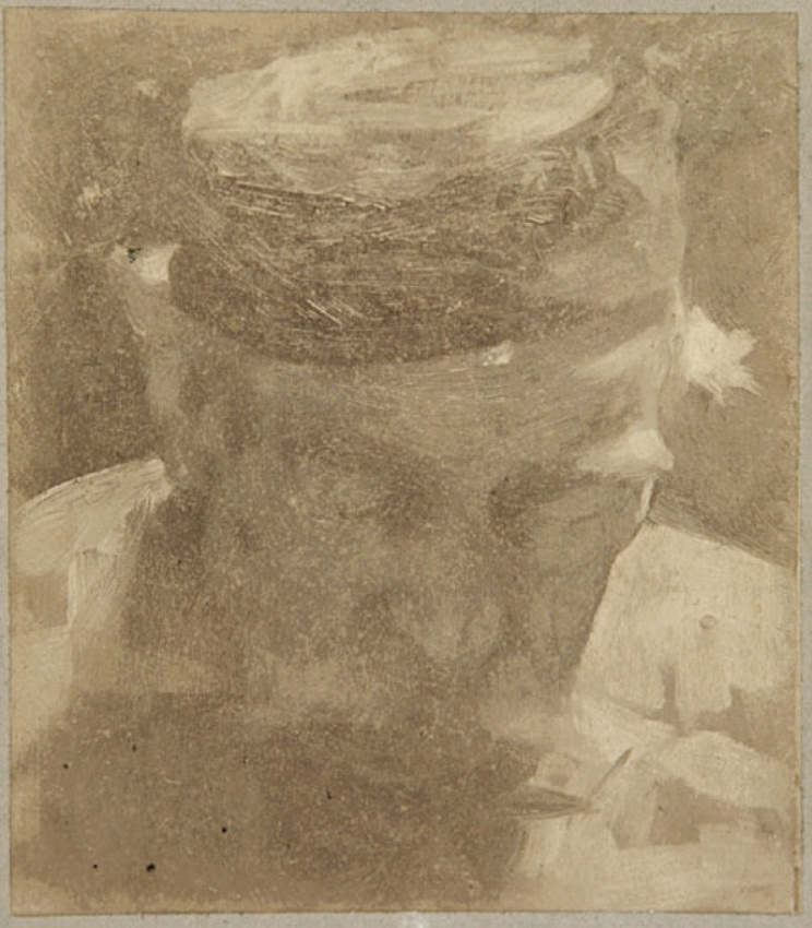 Anonyme - Photographie d'une peinture de Carlo Bugatti : portrait d'un homme à l...