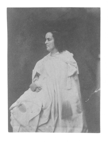 Auguste Vacquerie - Madame Victor Hugo en drapé blanc, de profil