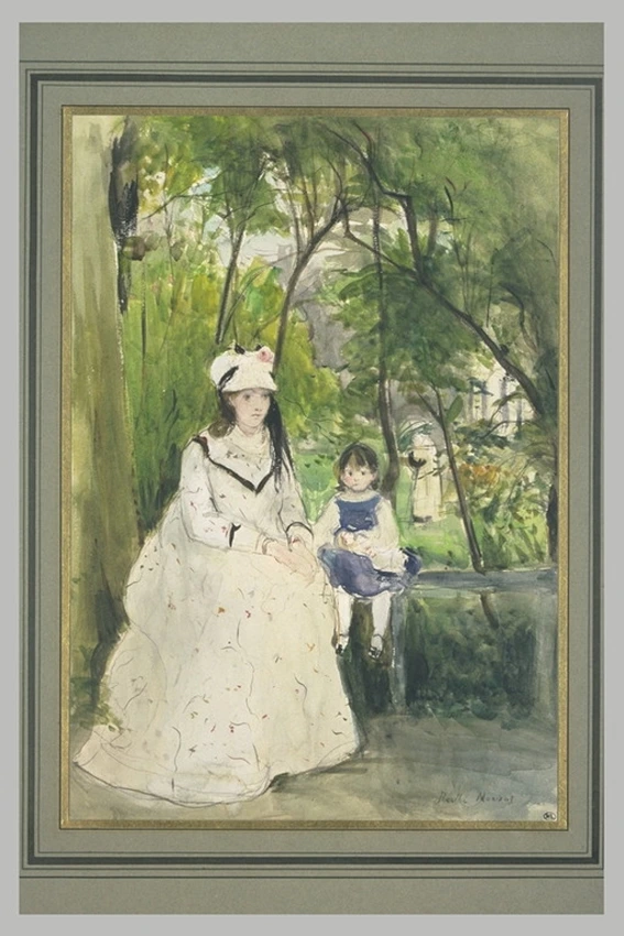 Berthe Morisot - Jeune femme dans un paysage