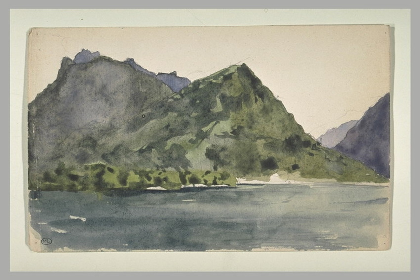 Elie Delaunay - Vue de montagnes à Lugano