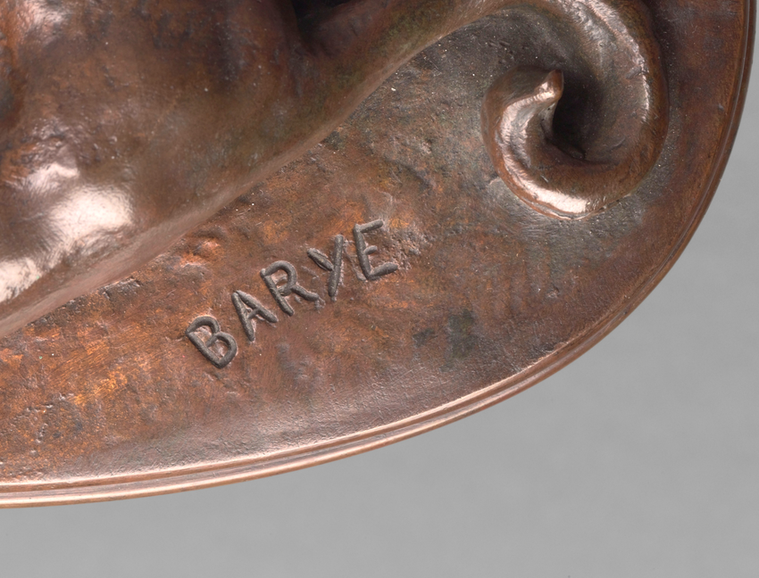 Jaguar couché tenant une tête de cheval - Antoine-Louis Barye