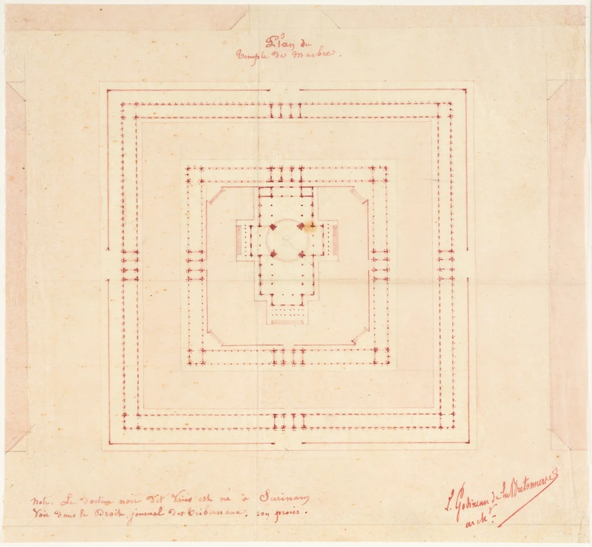 Réduction du projet du Temple de marbre, plan - Louis Godineau de la Bretonnerie