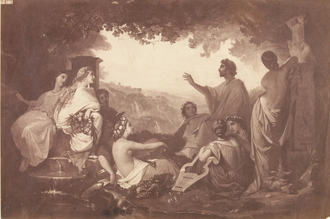 André Adolphe Eugène Disdéri - "Horace chantant ses poésies", peinture de Raymon...