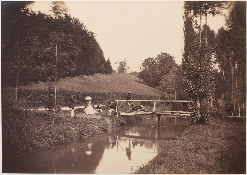 Édouard Baldus - Personnages dans le parc du Château de la Faloise