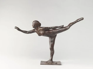 Danseuse, arabesque sur la jambe droite, bras gauche dans la ligne - Edgar Degas