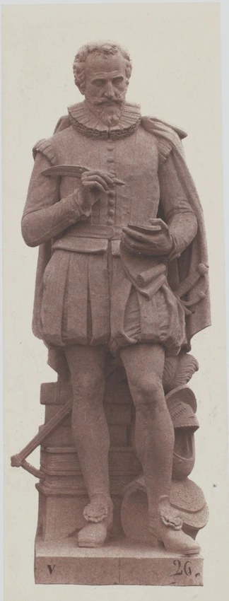 Edouard Baldus - "Malherbe", statue de Jean Jules Allasseur, décor du palais du ...