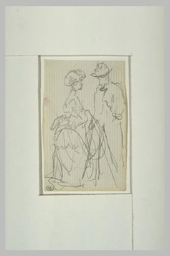 Edouard Manet - Femme et homme debout conversant