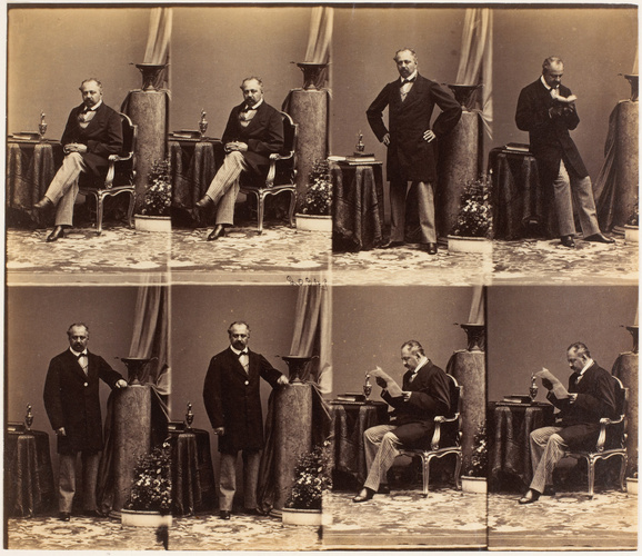 André Adolphe Eugène Disdéri - Prince Demidoff en huit poses, quatre assis et qu...
