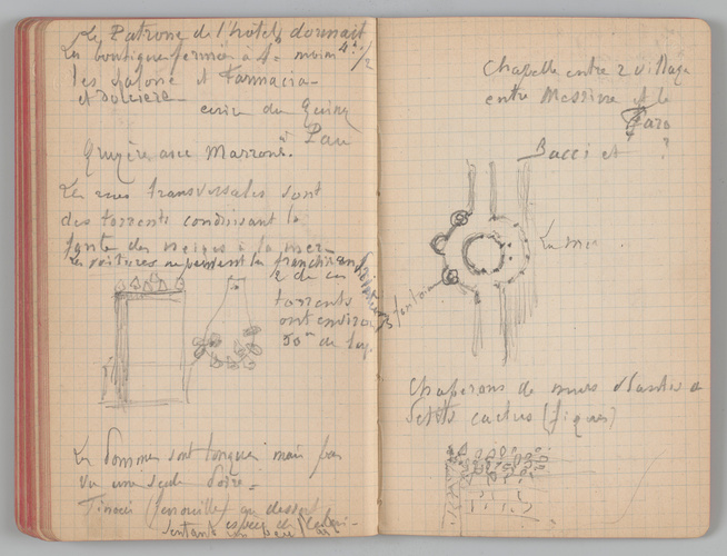 Charles-Justin Le Coeur - Carnet de notes concernant son voyage en Italie