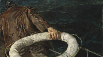 Christian Krohg (1852-1925), Un homme à la mer ! [Mann over bord],