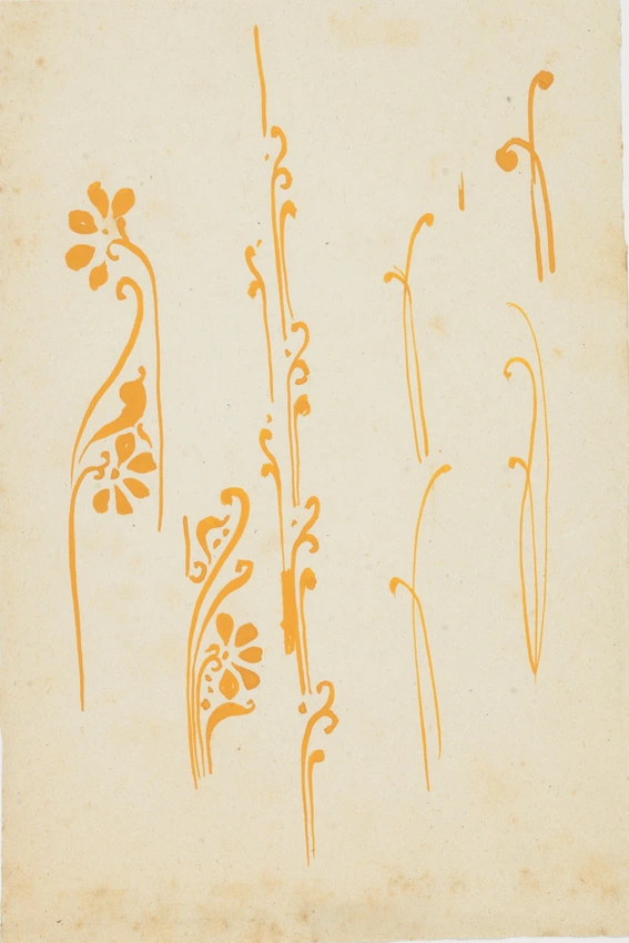 Auguste Delaherche - Série de petits motifs décoratifs (recto et verso)