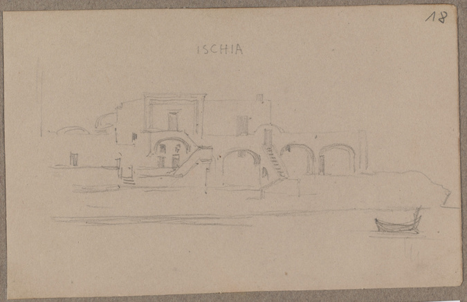 Louis Boitte - Ischia, vue de maison et barque