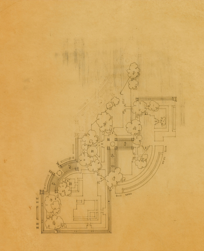 Maurice Boille - Un sanatorium sur les bords de la Méditerranée, plan partiel, t...